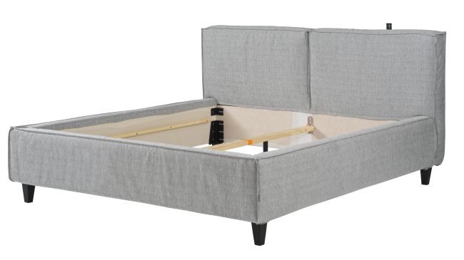 Vesta bed  Cortina Silver  sideview 