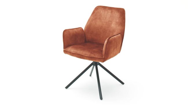 Ottawa 4 Fuss Stuhl mit AL rostbraun EB 3342 20 fein