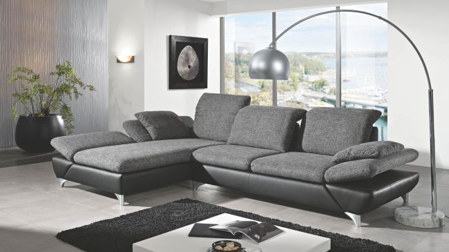 moderne dunkelgraue L couch